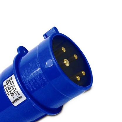 Plug Industrial Macho Poliamida 3P+T+N 32A 200/250V 9H 6.6 Azul Newkon N5279 - Steck