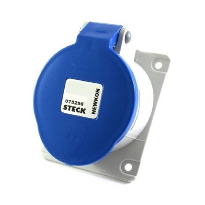 Tomada Industrial Fêmea Embutir 2P+T 32A 220/240V 6H Azul Newkon N3246 - Steck