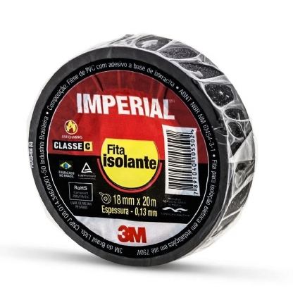 Fita Isolante 18mm 20 Metros Preto Imperial HB004216360 - 3M Do Brasil