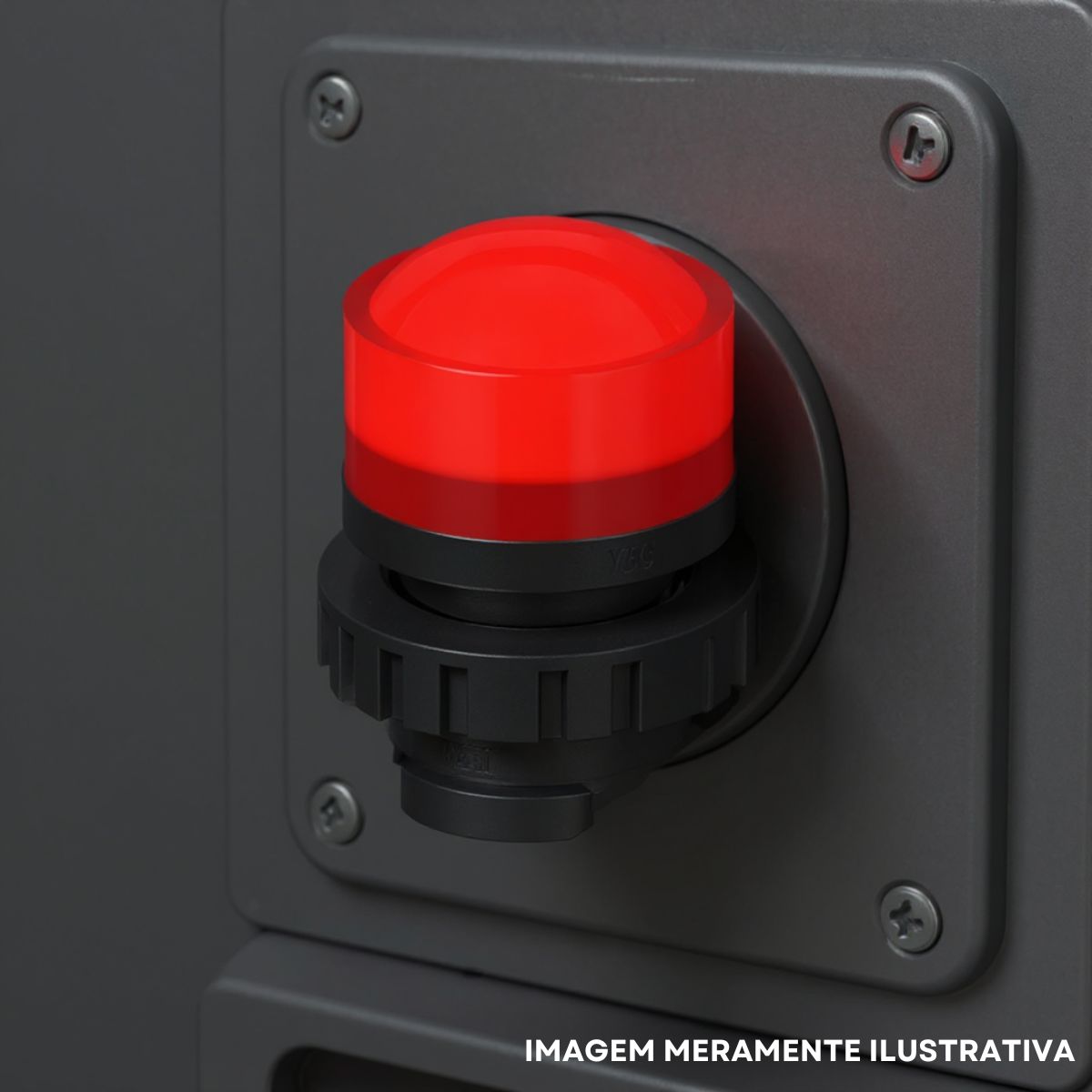 Sinaleiro Modular Faceado Redondo 22 mm 220-240V Plástico Led Vermelho Terminal Parafuso Plástico Preto Ip66 - Weg