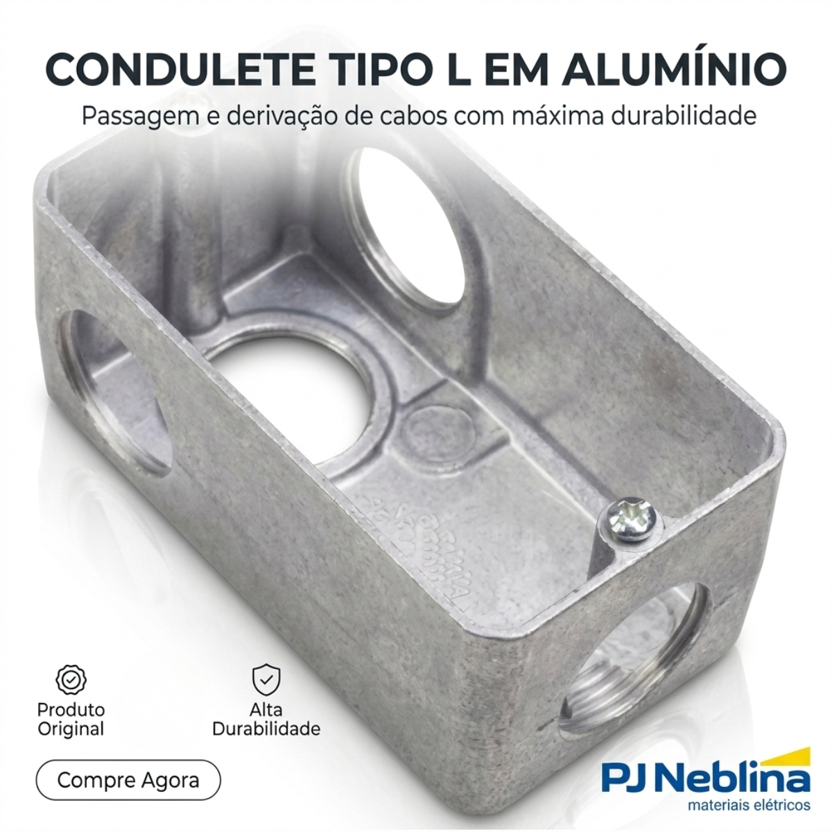 Condulete Tipo L Múltiplo Alumínio 3/4 Sem Pintura Sem Tampa Sem Vedação Dm Daisa