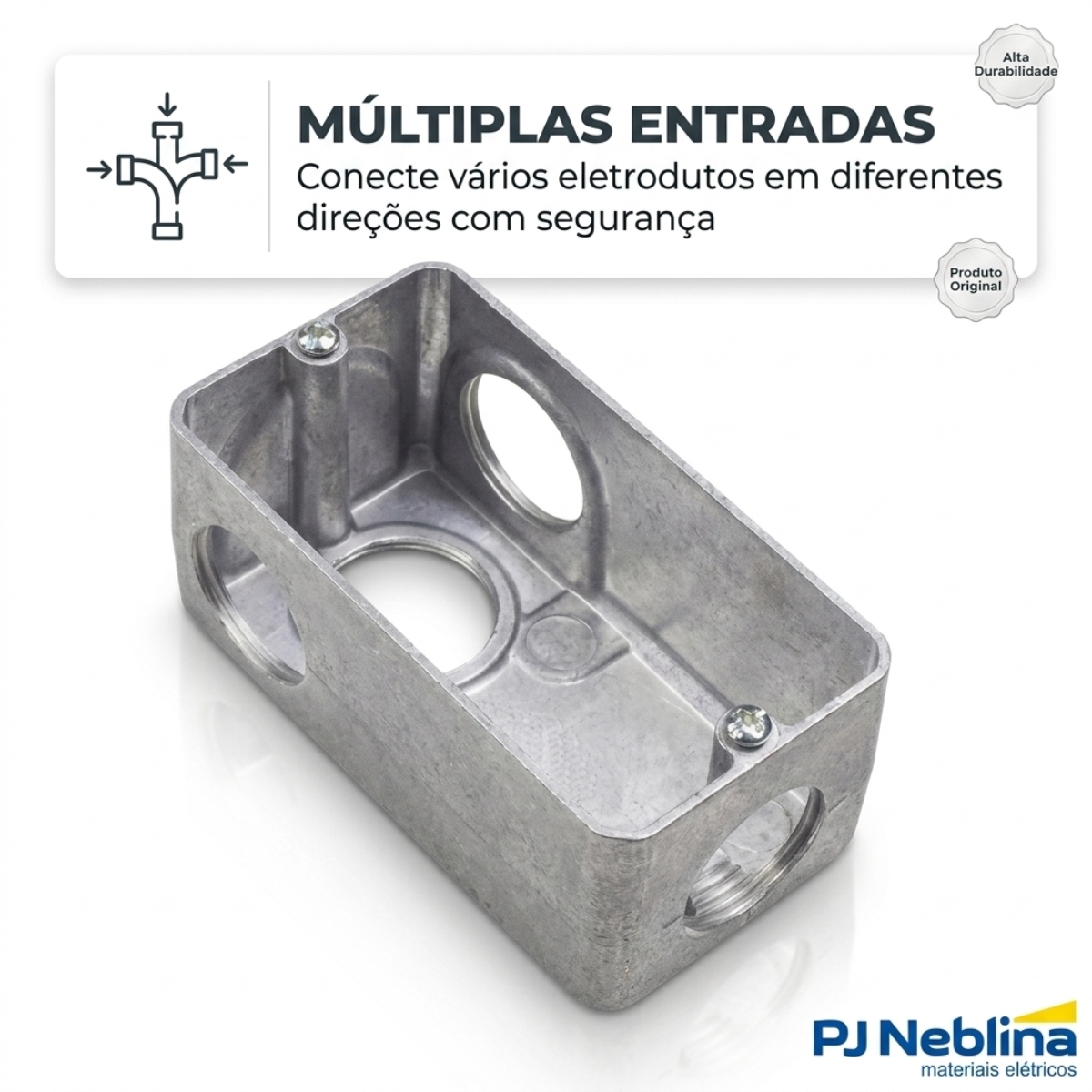 Condulete Tipo L Múltiplo Alumínio 3/4 Sem Pintura Sem Tampa Sem Vedação Dm Daisa