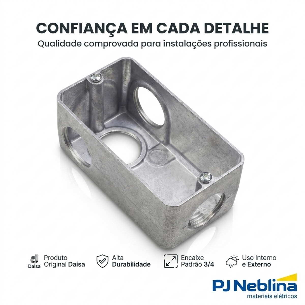 Condulete Tipo L Múltiplo Alumínio 3/4 Sem Pintura Sem Tampa Sem Vedação Dm Daisa