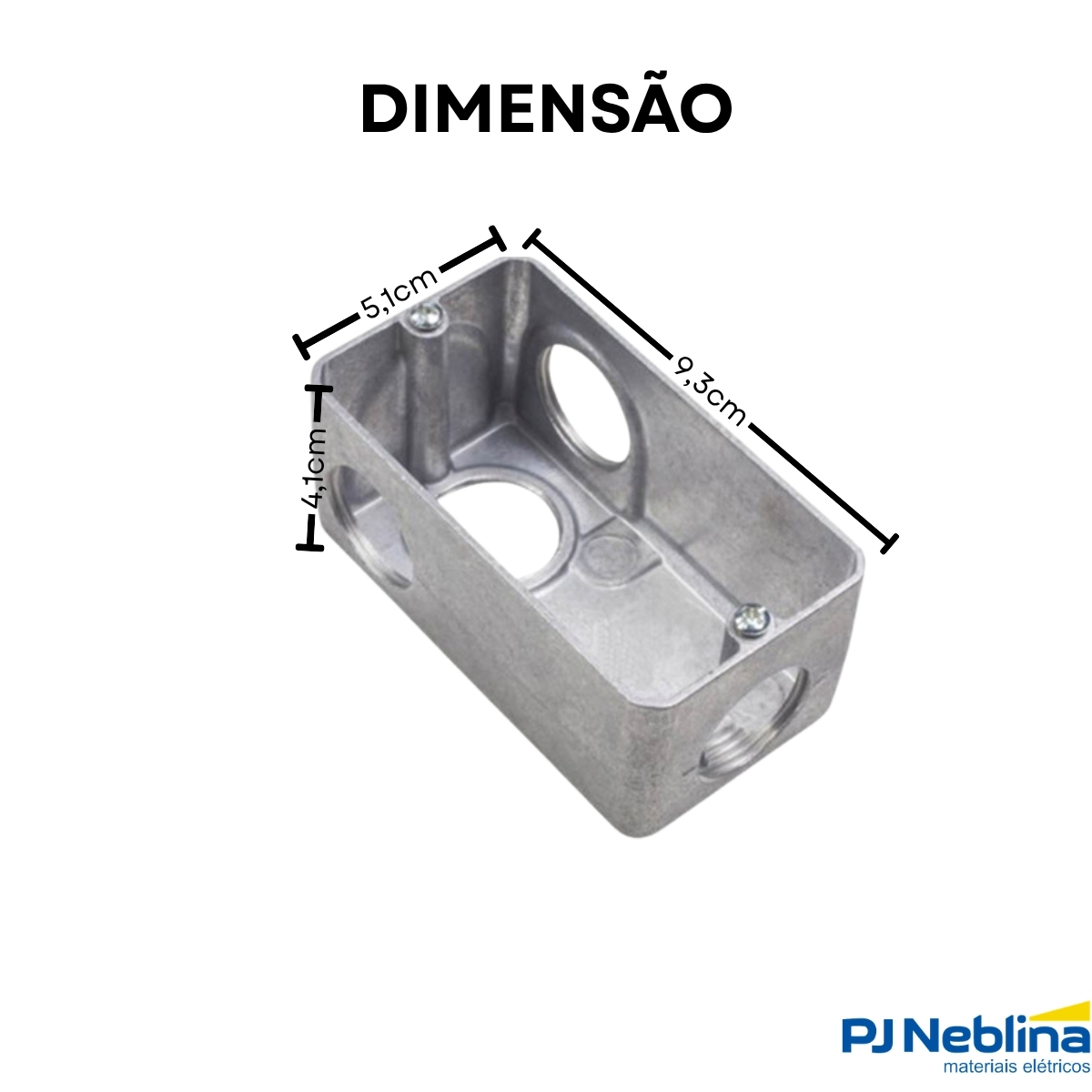 Condulete Tipo L Múltiplo Alumínio 3/4 Sem Pintura Sem Tampa Sem Vedação Dm Daisa
