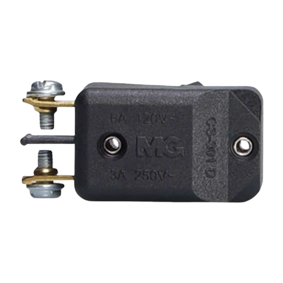 Chave Interruptor Alavanca Poliamida Unipolar Liga/Desliga 6/3A 120/250V Preto Standard Terminal Parafuso - Margirius