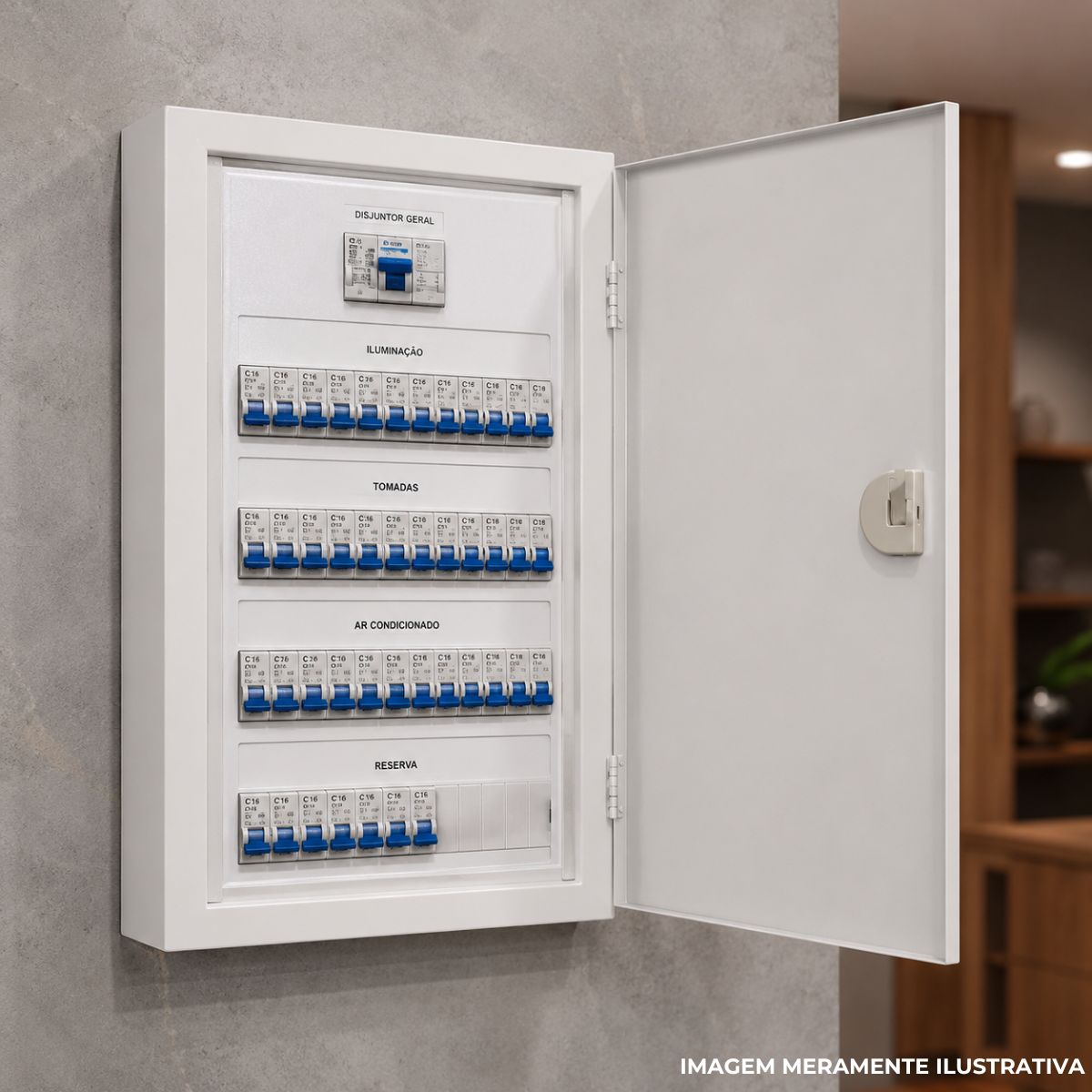 Quadro Distribuição Universal Sobrepor Aço Carbono Bc (Ral 9003) 100A 44 Disj Din/32 Bolt-On 649X334X91Mm - Cemar