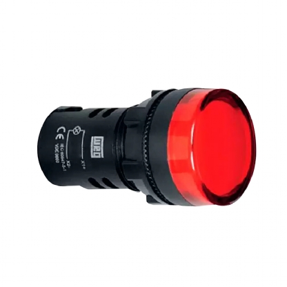 Sinaleiro Monobloco Redondo Plástico Vermelho 220Vca Led Ip66 Cew 22mm SM1-D23220VCA - WEG