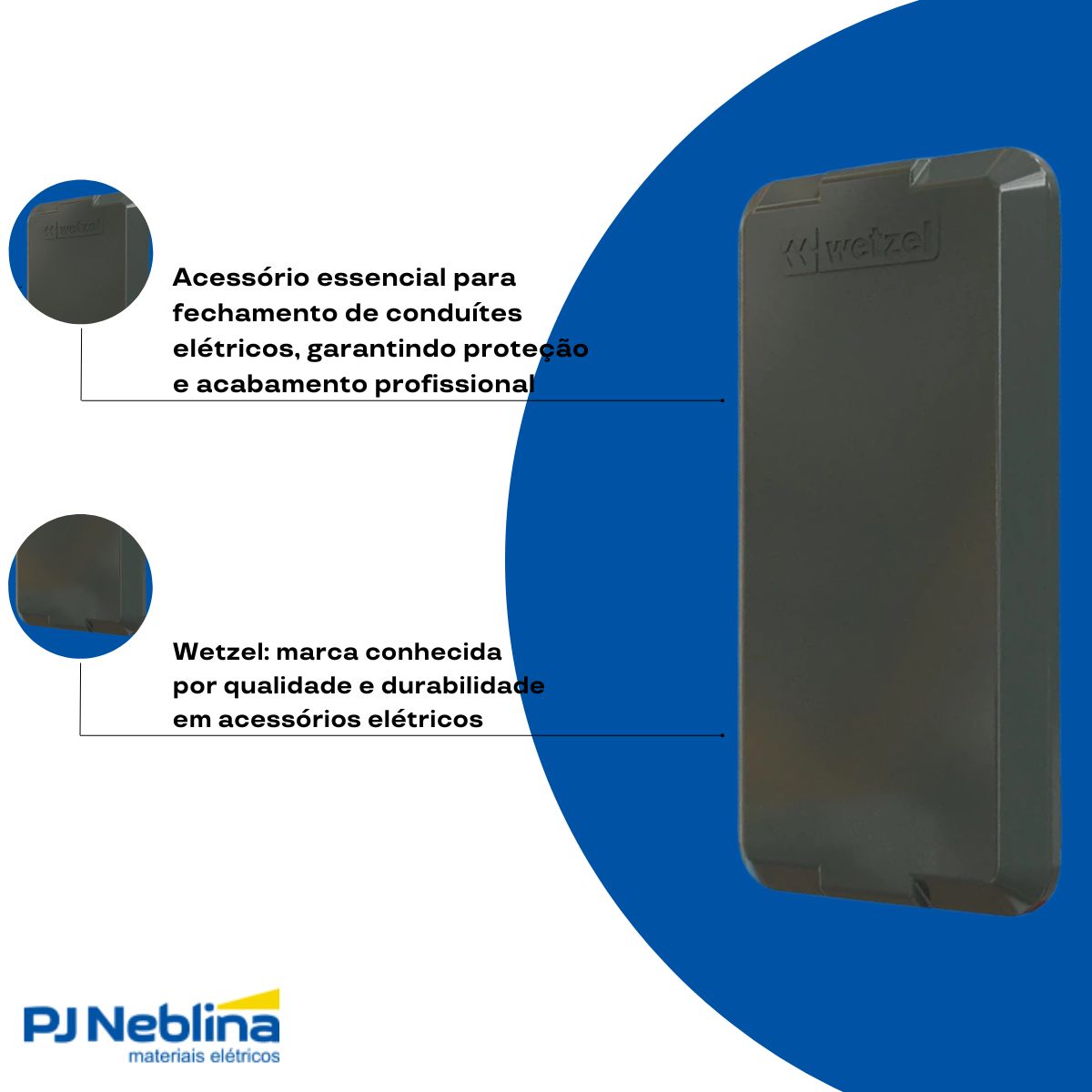 Tampa Condulete Cega Pvc 1/2-3/4 Cinza S/Vedação - Wetzel