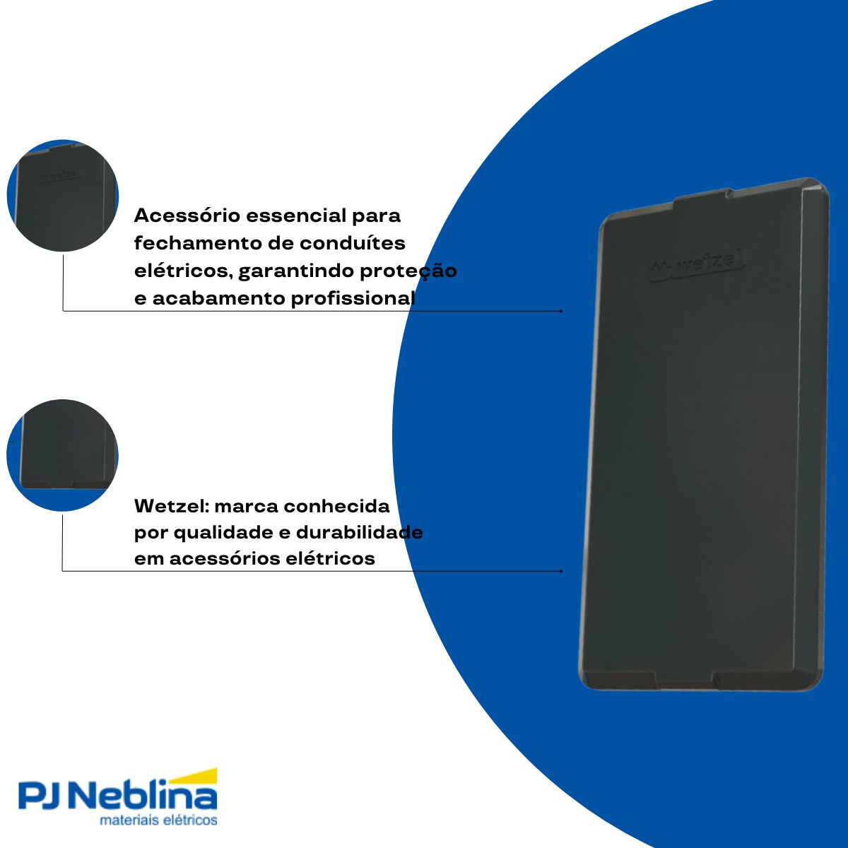 Tampa Condulete Cega Pvc 1Pol Cinza S/Vedação - Wetzel