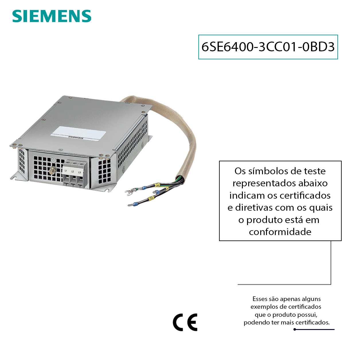 Reator 3Ac Entrada Fsb2.2 200/480V 6SE64003CC010BD3 Siemens