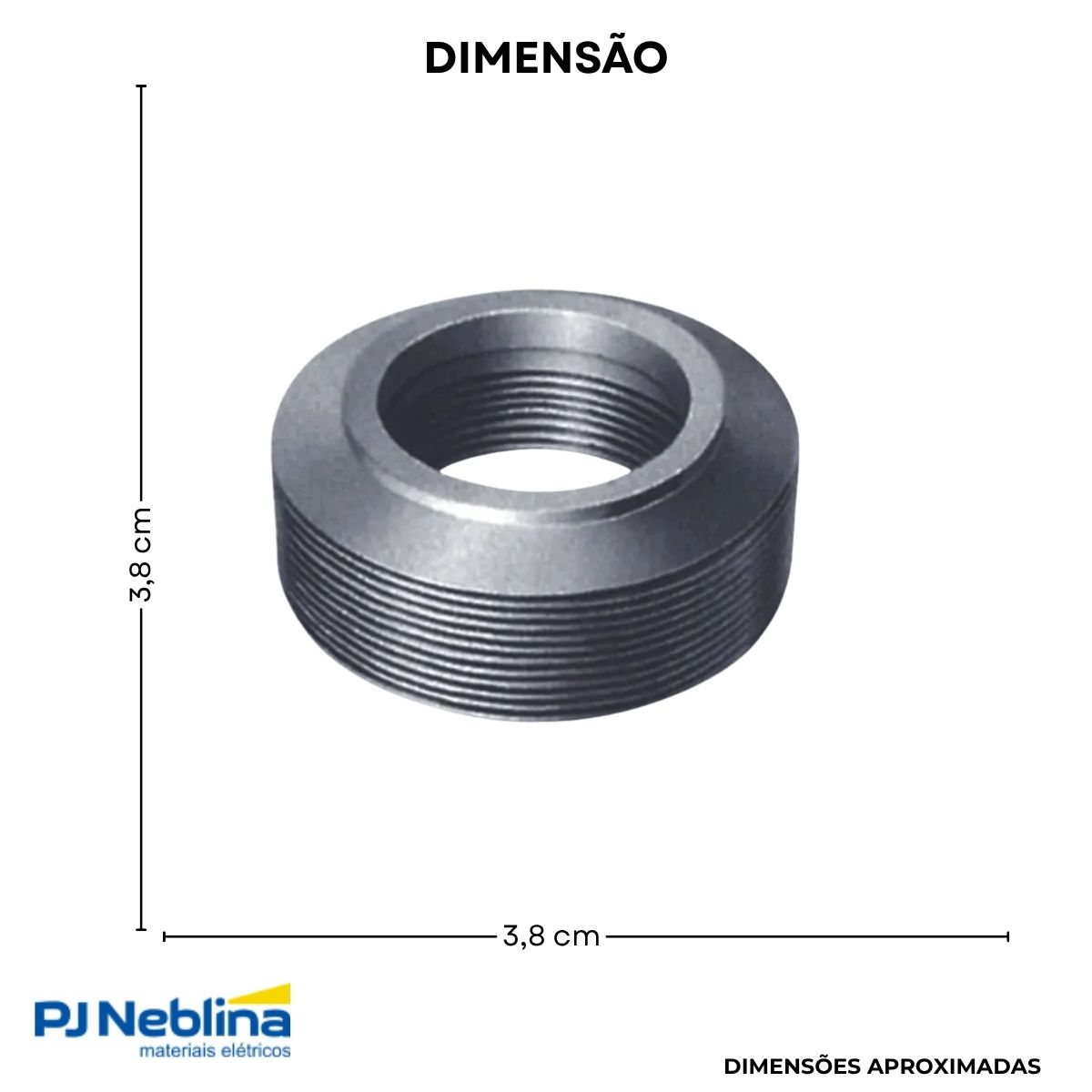 Bucha Eletroduto Redução Alumínio 1Pol X 1/2 Bsp - Wetzel
