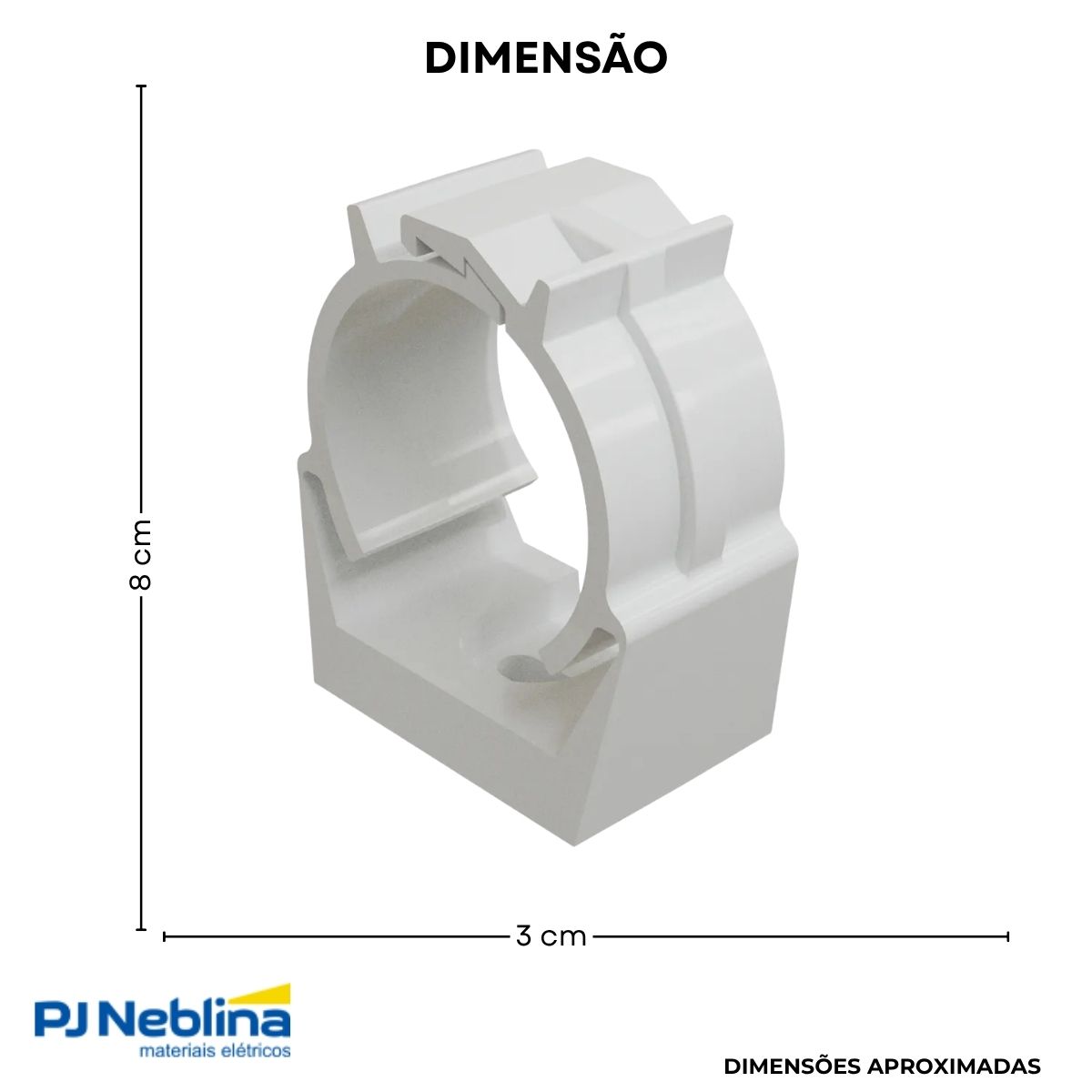 Braçadeira Eletroduto 1Pol Pvc Branco - Wetzel