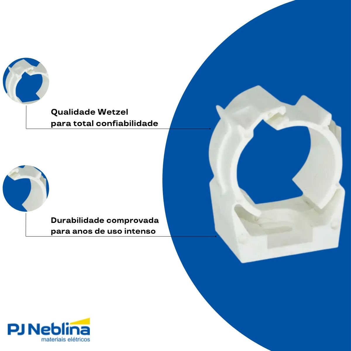 Braçadeira Eletroduto 3/4 Pvc Branco - Wetzel