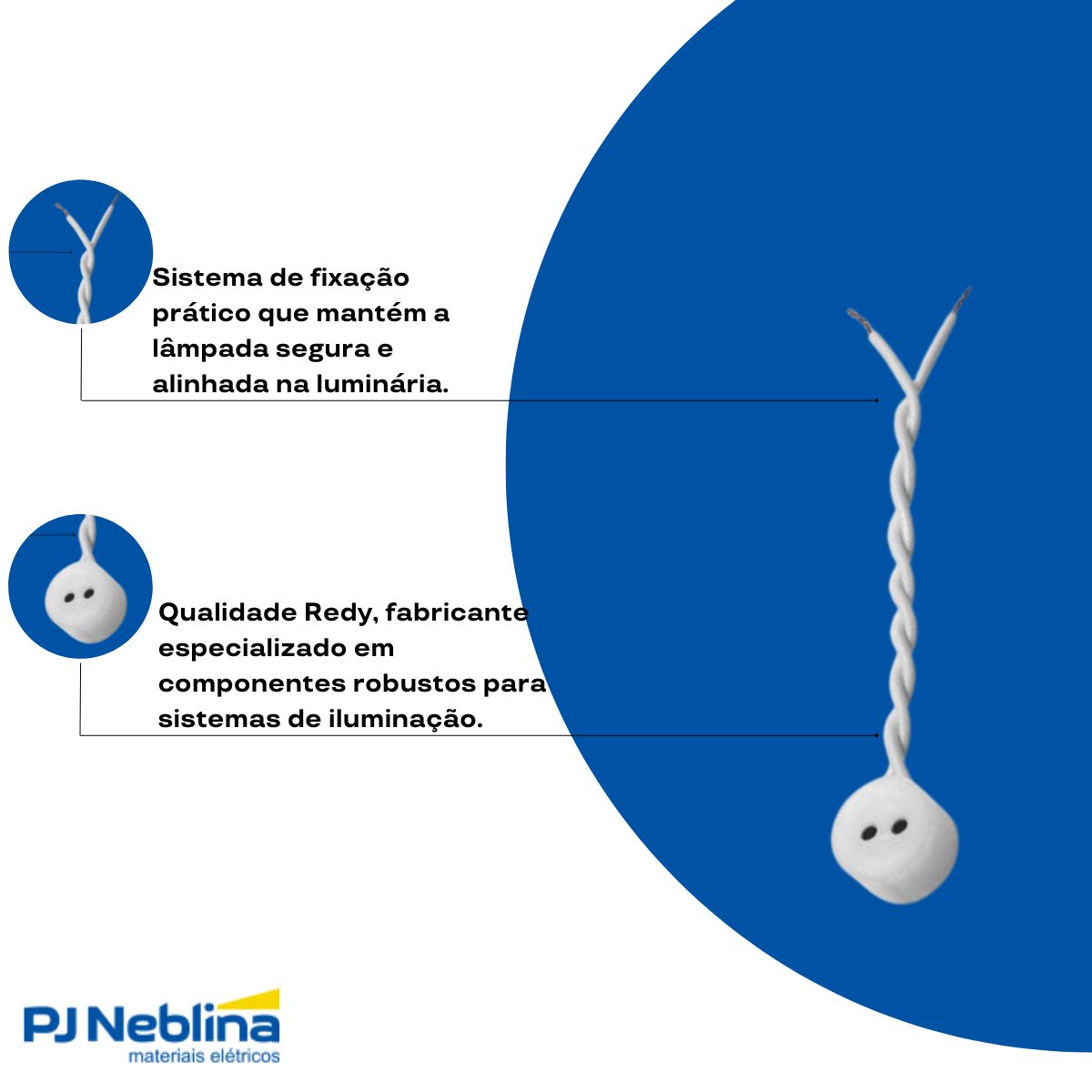 Soquete Lâmpada Pvc C/Rabicho G5 - Redy