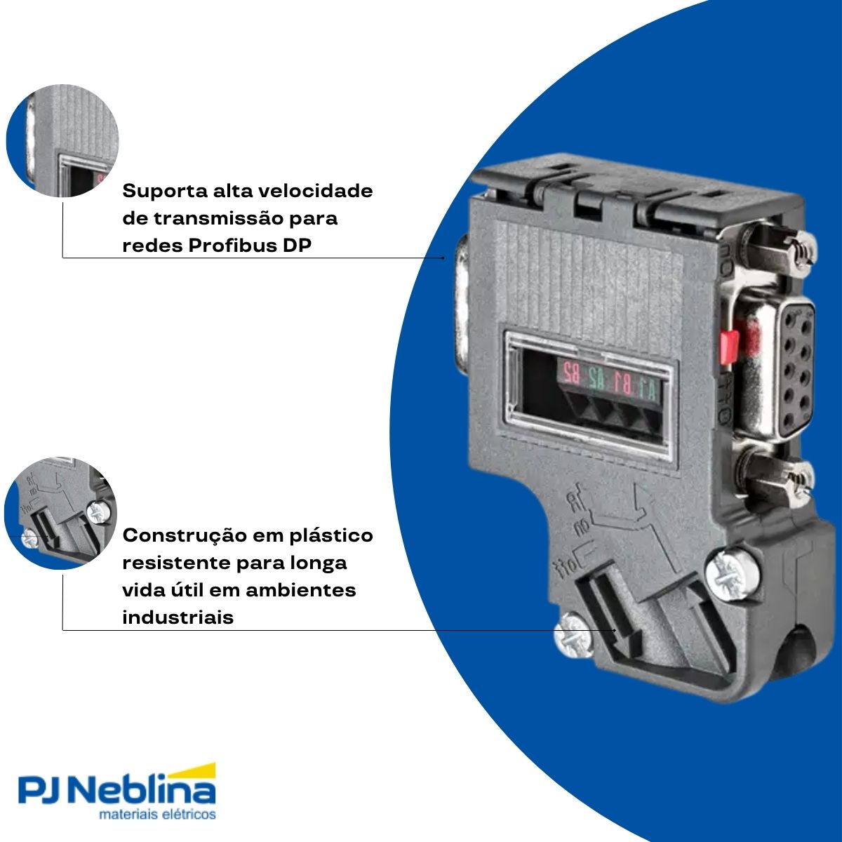 Conector Profibus 12 Mbit/S Plástico D-Sub 9 Femea Angular Ip20 - Siemens