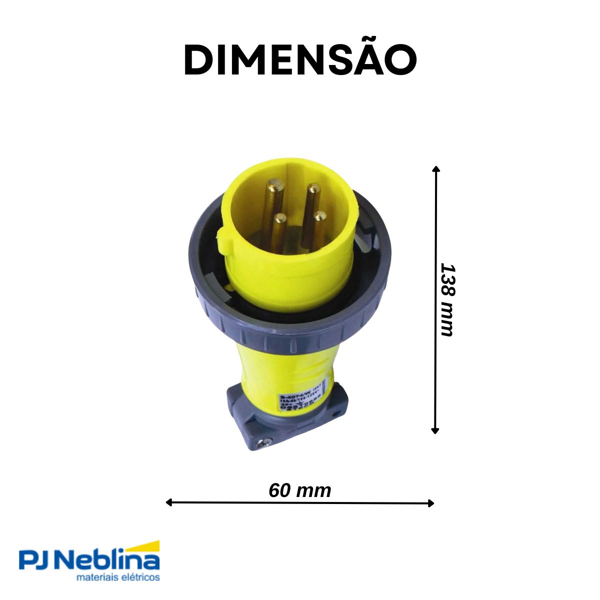 Plug Macho Móvel Prova D'água Poliamida 2P+T 16A 100-130V Am 4H Ip67 - Steck