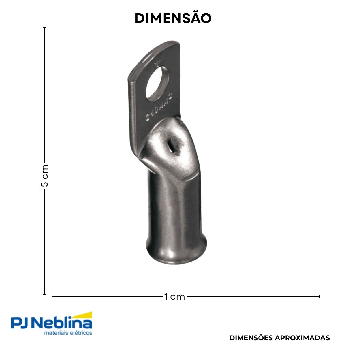 Terminal Compressao Boca Expandida 35mm 2 Compr 1 Furo F=10,