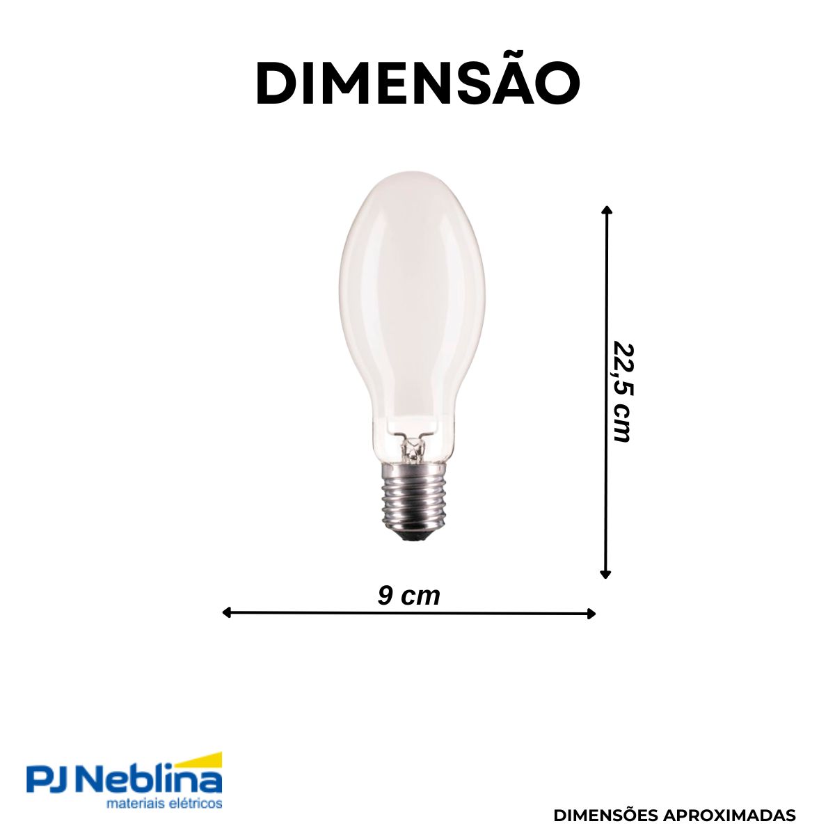 Lâmpada Vapor Sódio Ovoide 150W E40 2000K Branco Quente - Philips