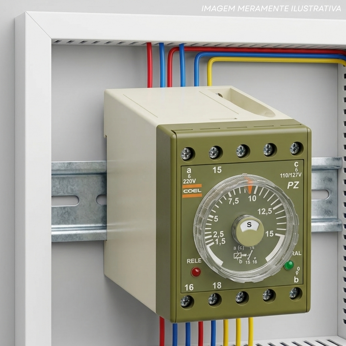 Rele Temporizador Eletrônico Retardo Energização 1,5-15Seg 2 Spdt (2Naf) 125Vcc 11346033 Coel