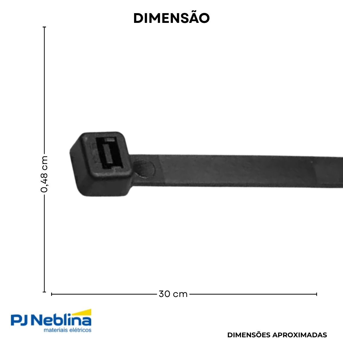 Braçadeira Flexível Nylon 300X4,8Mm Preto - Dutoplast