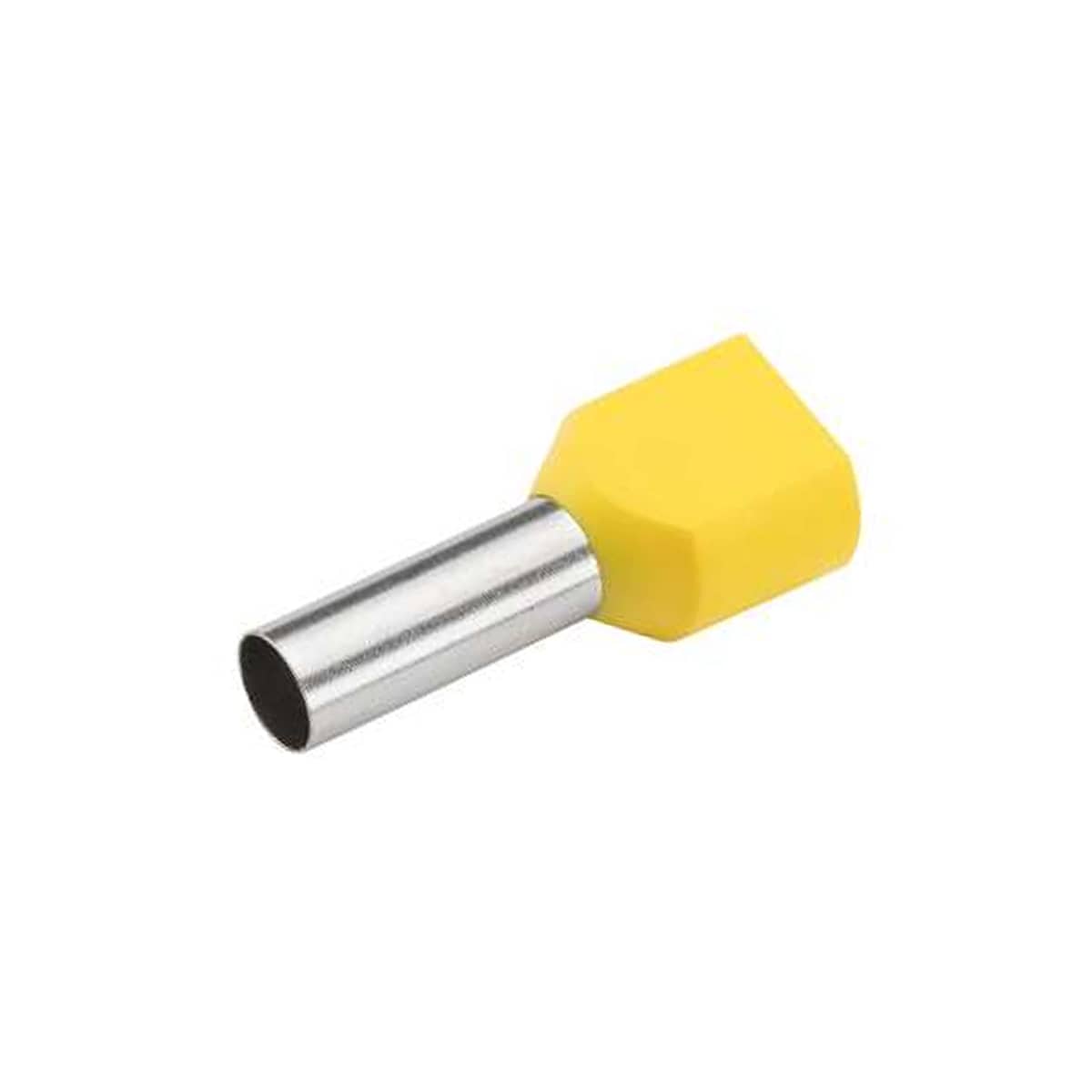 Terminal Tubular (Ilhós) Duplo 6,00Mm (10Awg) Pré-Isolado Amarelo Cobre Estanhado Axt