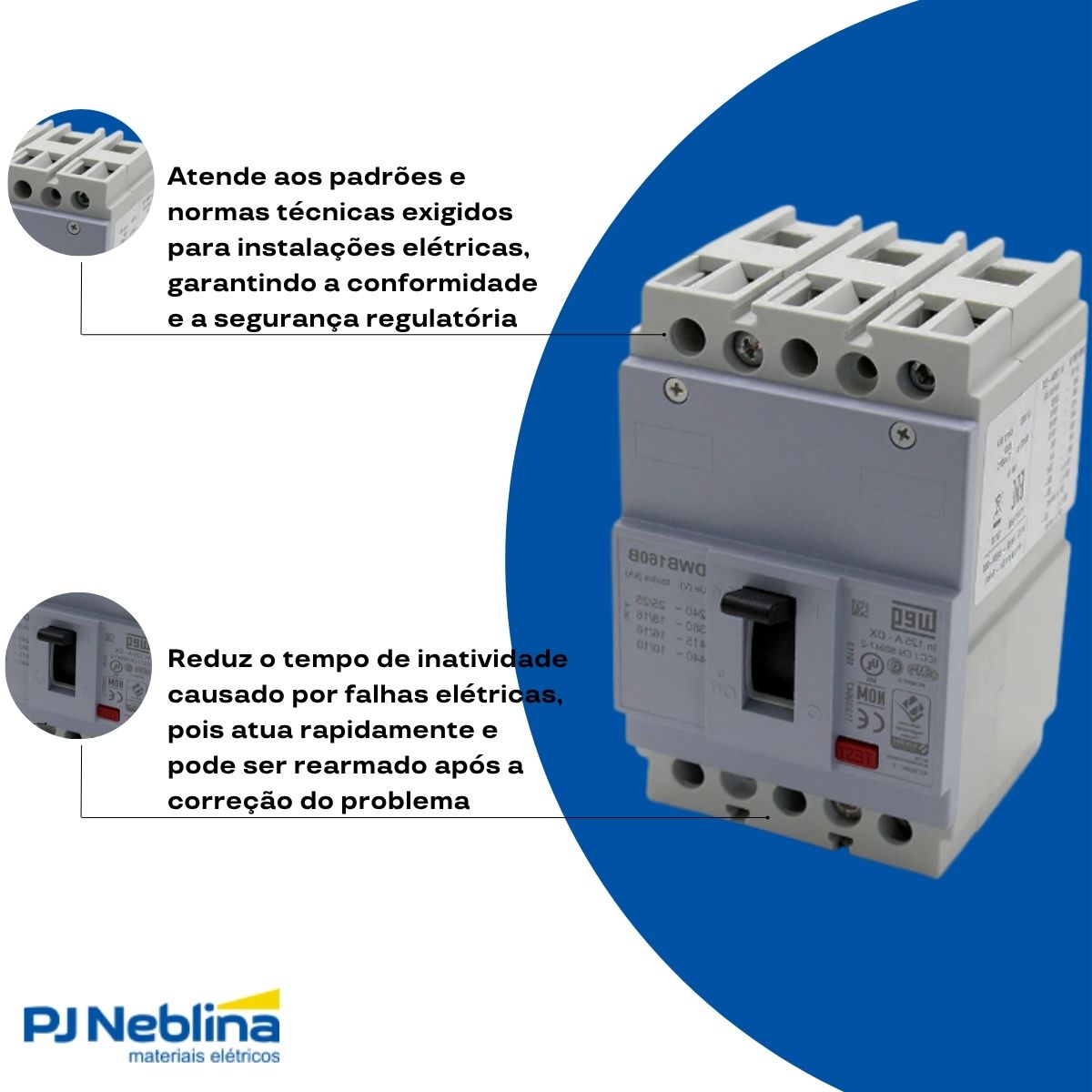 Disjuntor Caixa Moldada Tripolar 125A 16Ka 380/415V 50/60Hz - Weg