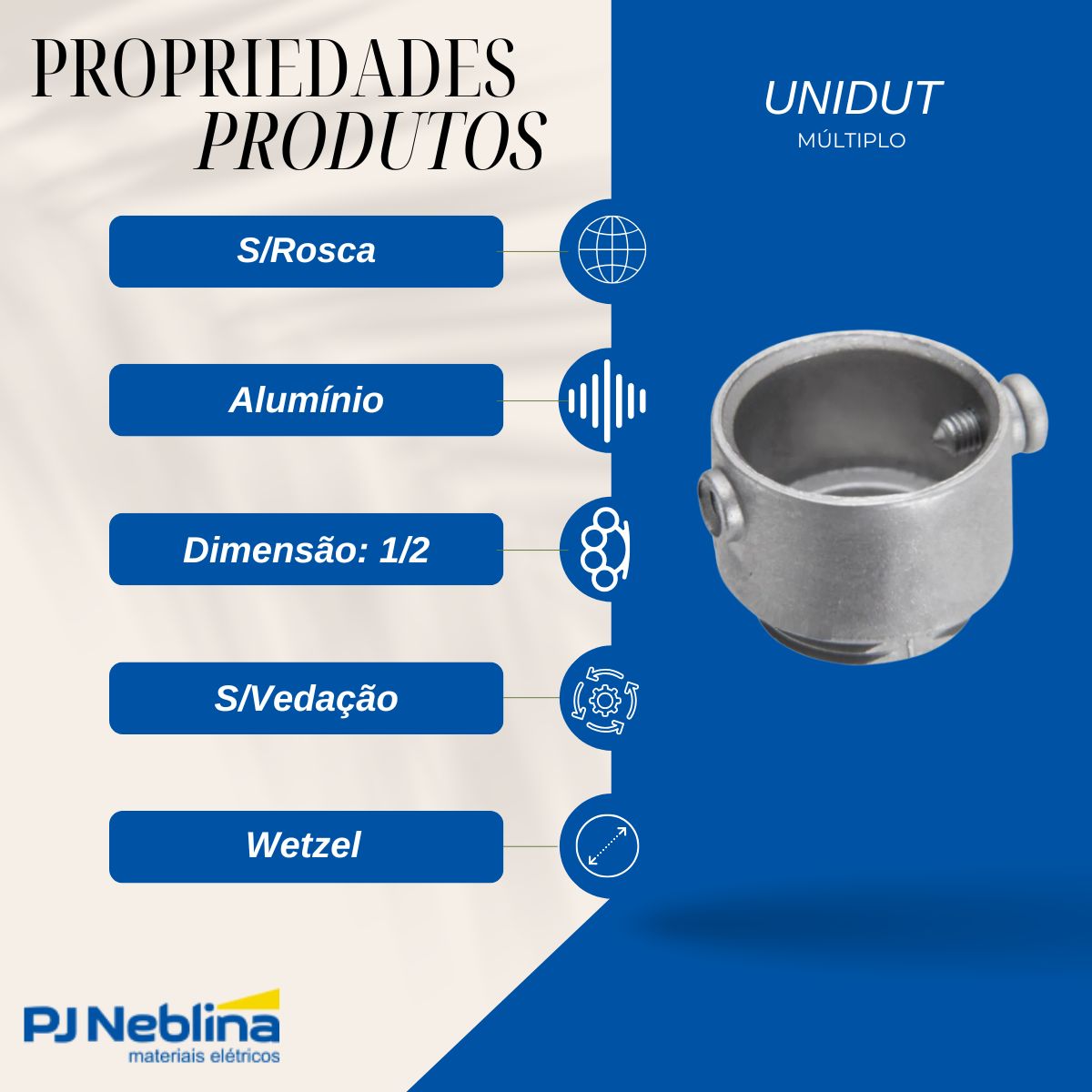 Unidut Múltiplo Interna 1/2 C/Pintura S/Vedação S/Rosca - Wetzel