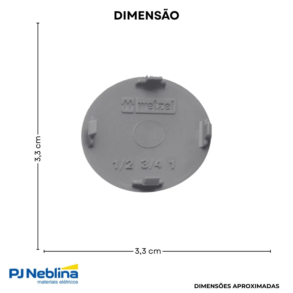 Tampão Condulete Click Plástico 1Pol Cinza S/Rosca - Wetzel