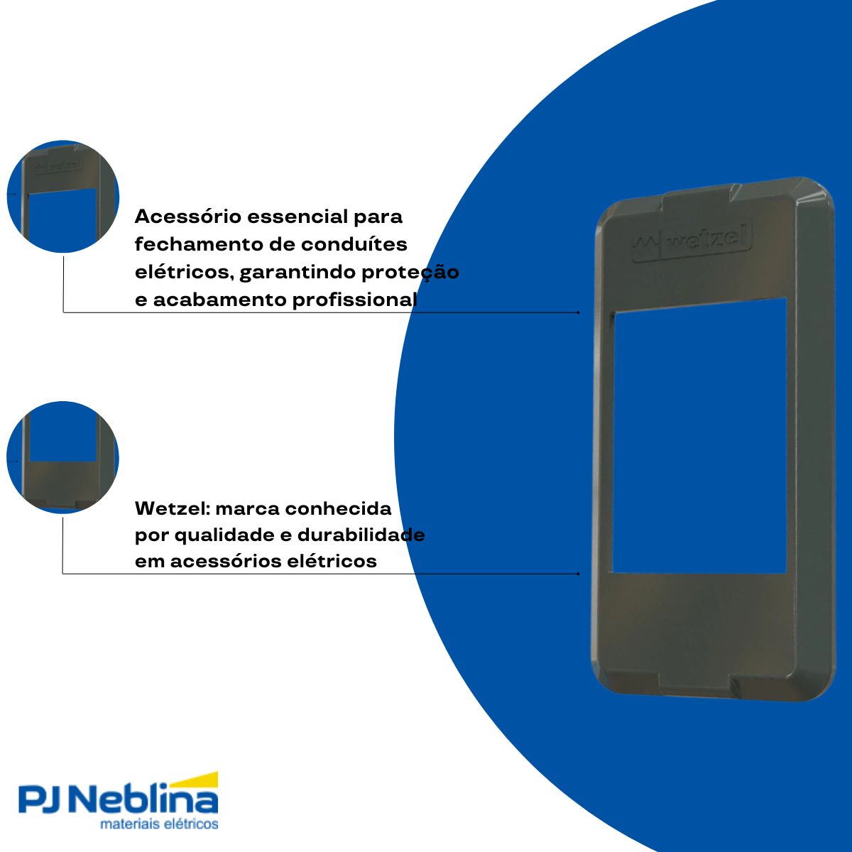 Tampa Condulete 3 Postos Pvc 1/2-3/4 Cinza S/Vedação - Wetzel