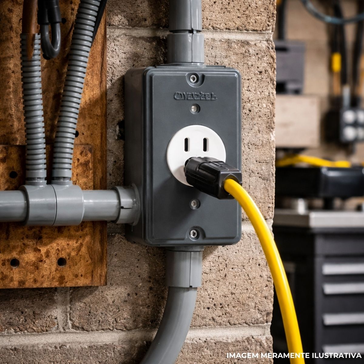 Tampa Condulete 1 Tomada Redonda Pvc 1Pol Cinza S/Vedação - Wetzeel