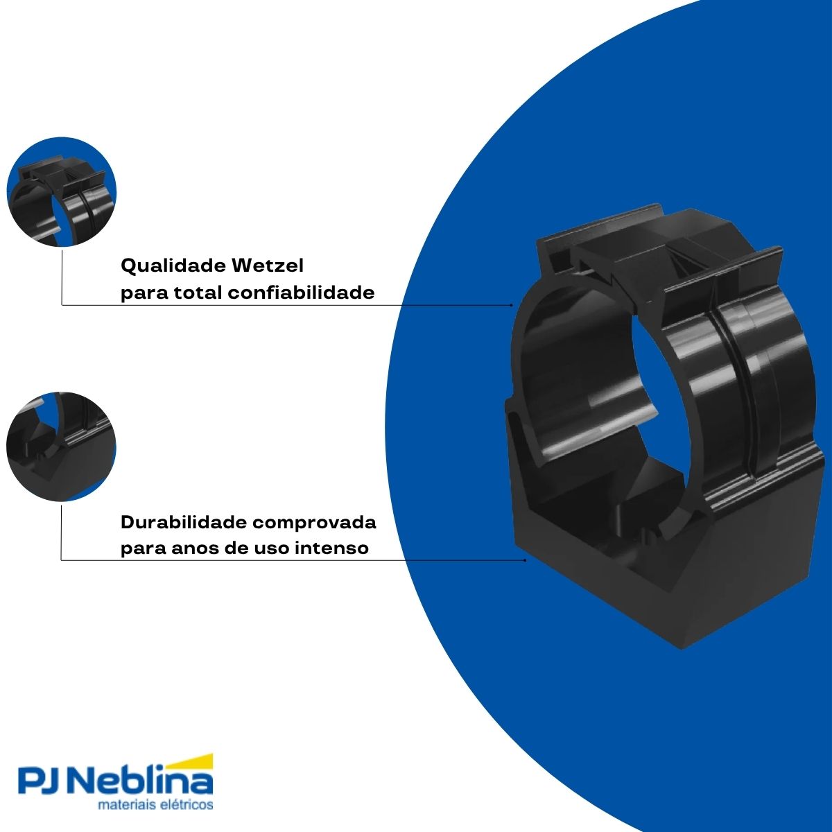 Braçadeira Pvc 3/4 Preto - Wetzel