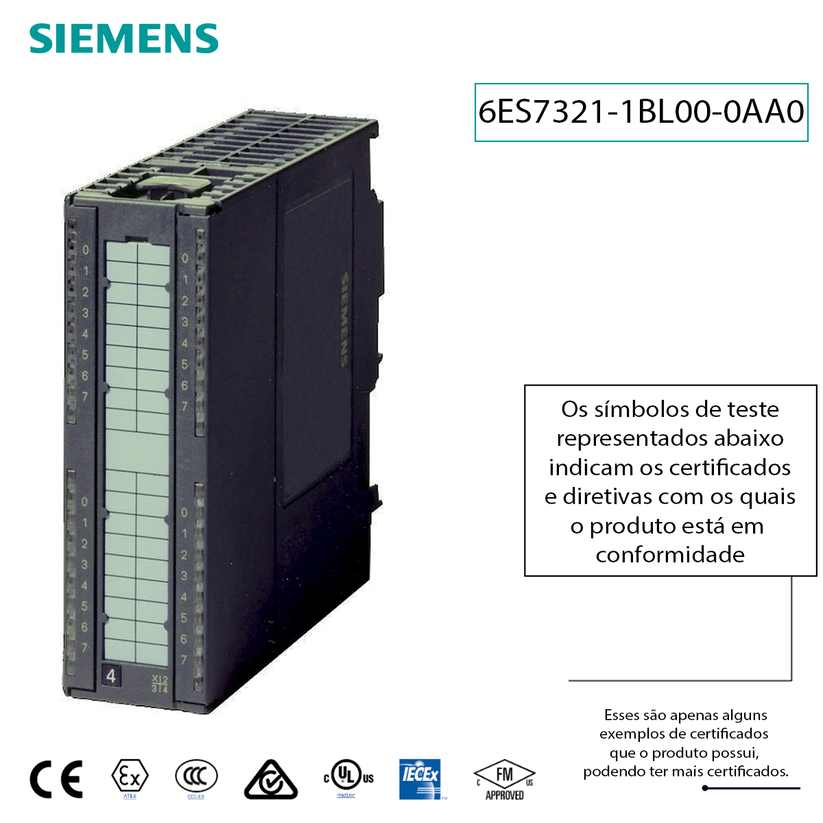 Modulo Expansão Clp Entrada Digital 32Ed Sm 321 Simatic S7-300 6ES73211BL000AA0 Siemens