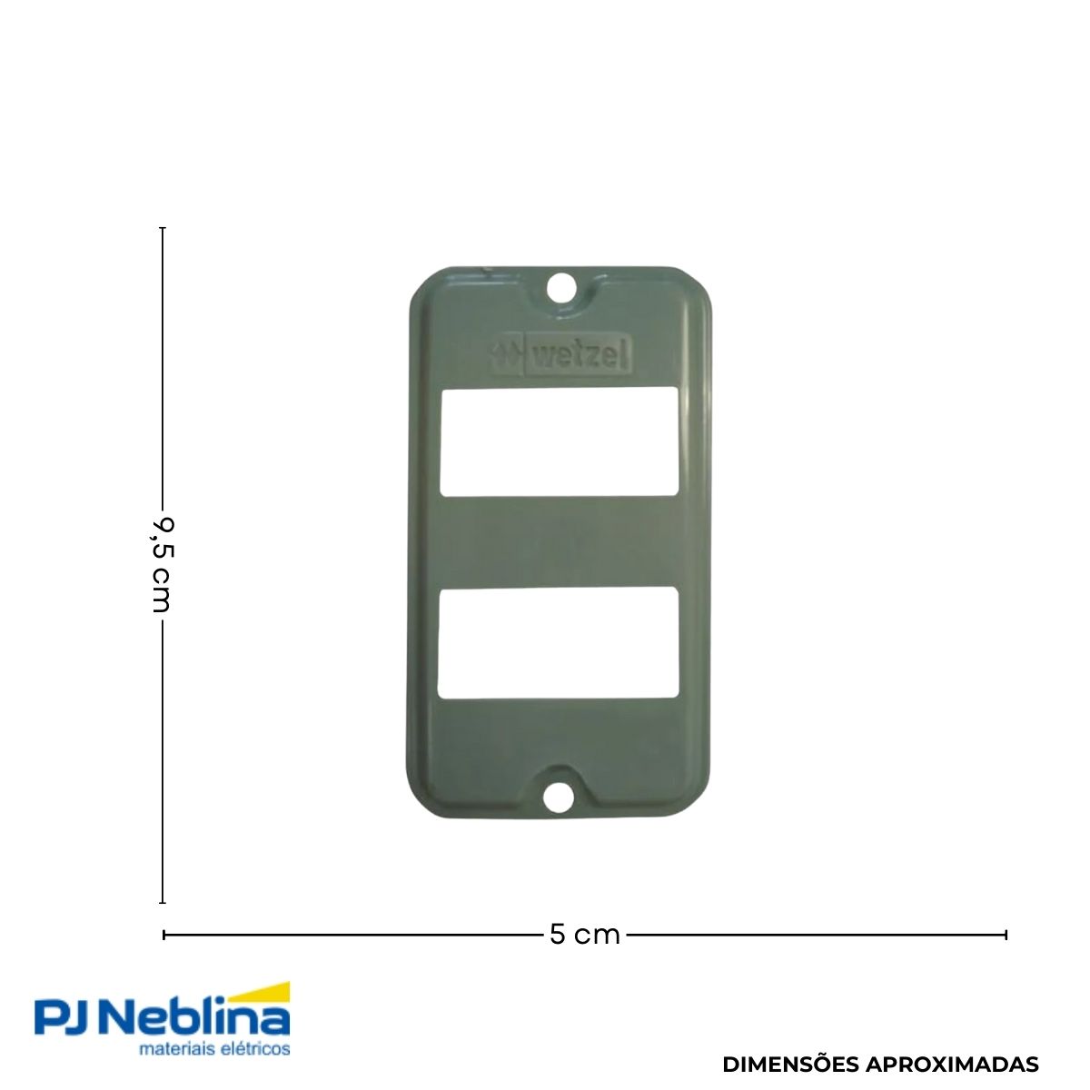 Tampa Condulete 2 Postos Distanciados Pvc 1/2-3/4 Cinza S/Vedação - Wetzel