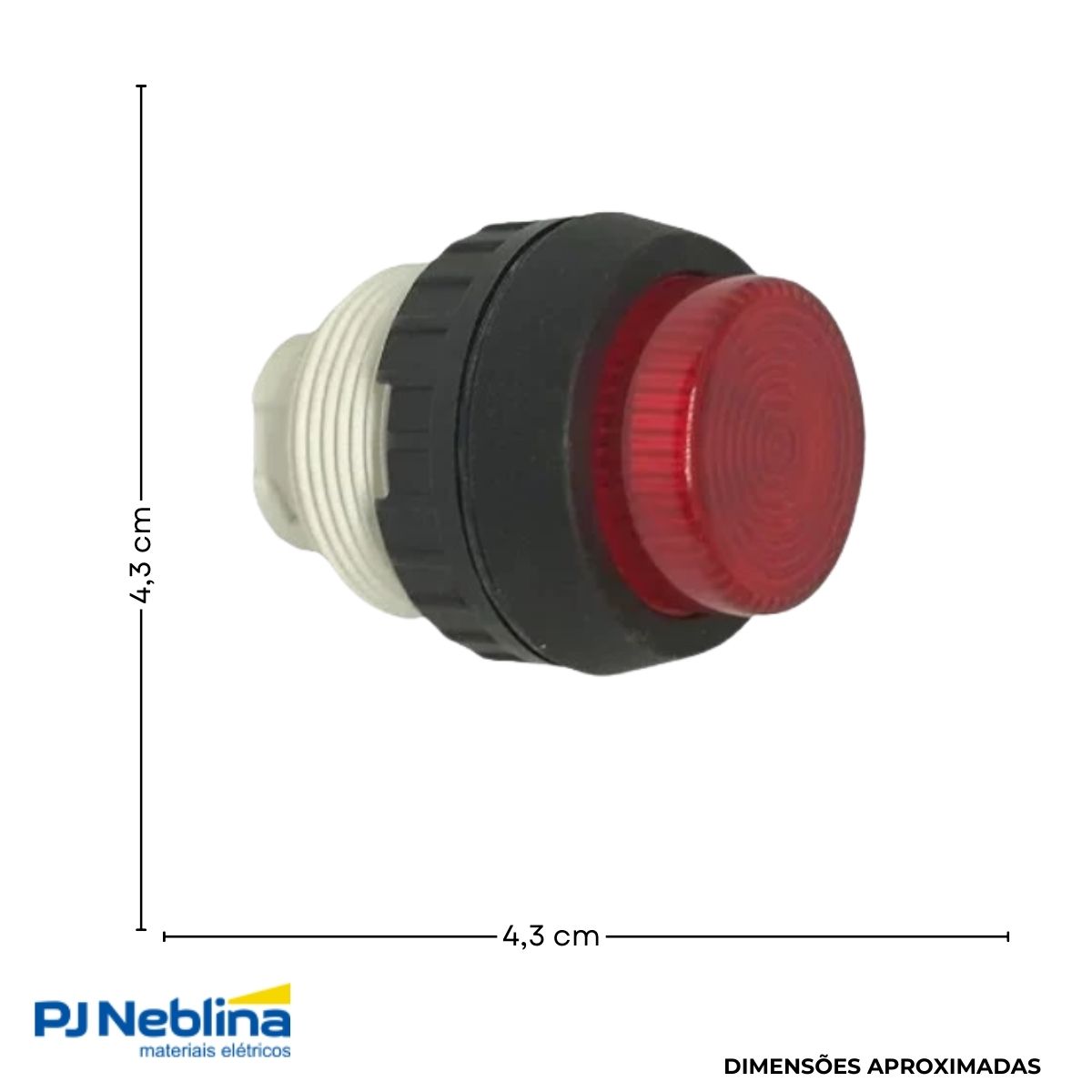 Botão Comando Pulsador Saliente Iluminado Redondo 30 mm Plástico Vermelho - Ace Schmersal