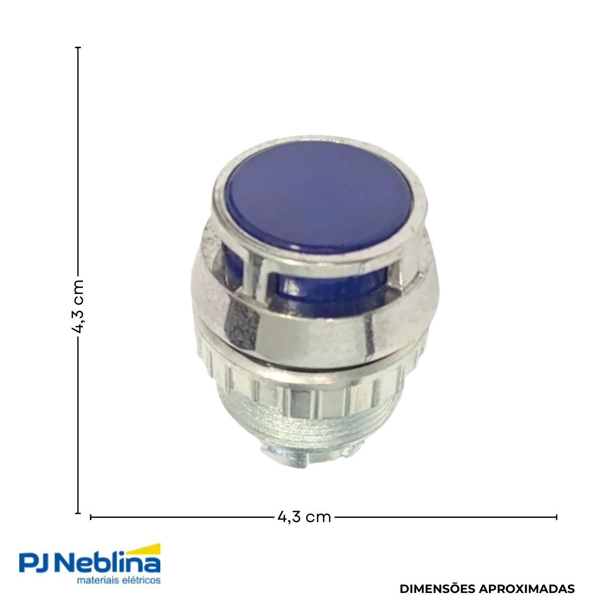 Botão Comando Pulsador Saliente Iluminado Redondo 30 mm Metálico Azul - Ace Schmersal