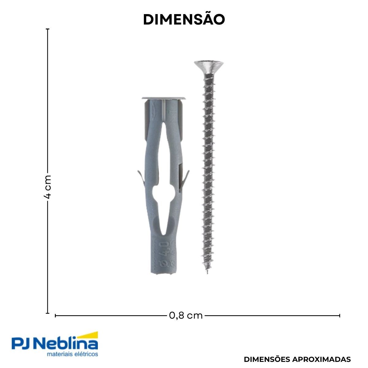 Bucha Fixação Universal Fu8 8Mm Nylon Cz C/Parafuso - Fischer