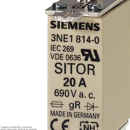 Fusível Nh T-000 80A 690Vca 3NE18200 - Siemens