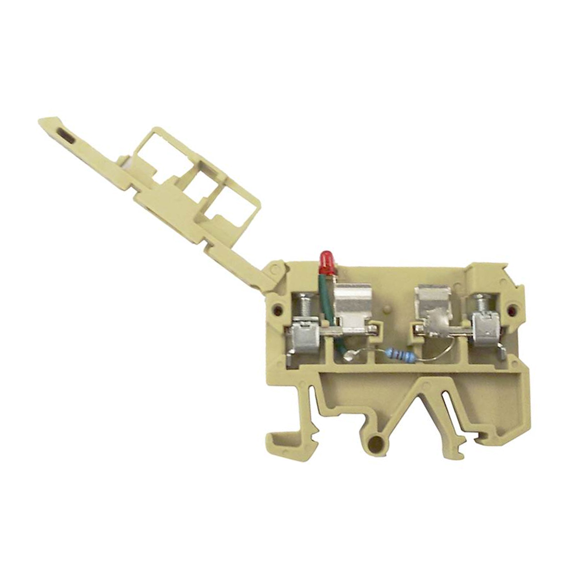 Conector Borne Passagem Porta Fusível 2 Conexões 4,00mm 250V Bege Led 220V - Conexel