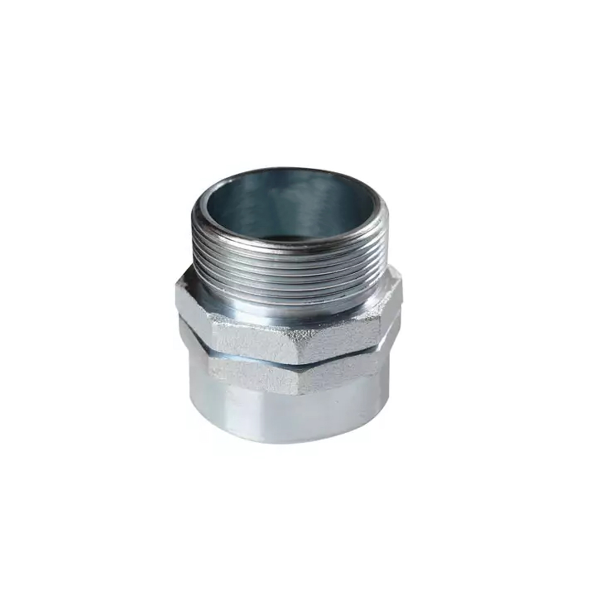 Conector Eletroduto Macho Latão Zincado 1.1/2 Polegadas Rosca Npt Reto Giratório Cmzgl - Sptf
