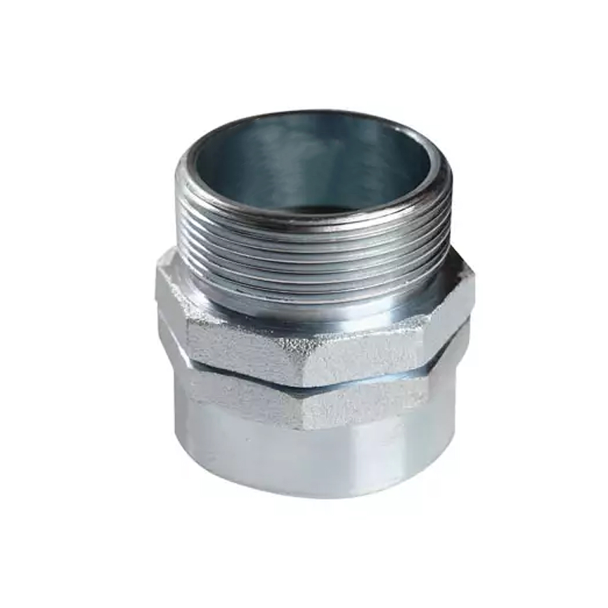 Conector Eletroduto Macho Latão Zincado 1.1/2 Polegadas Rosca Npt Reto Giratório Cmzgl - Sptf