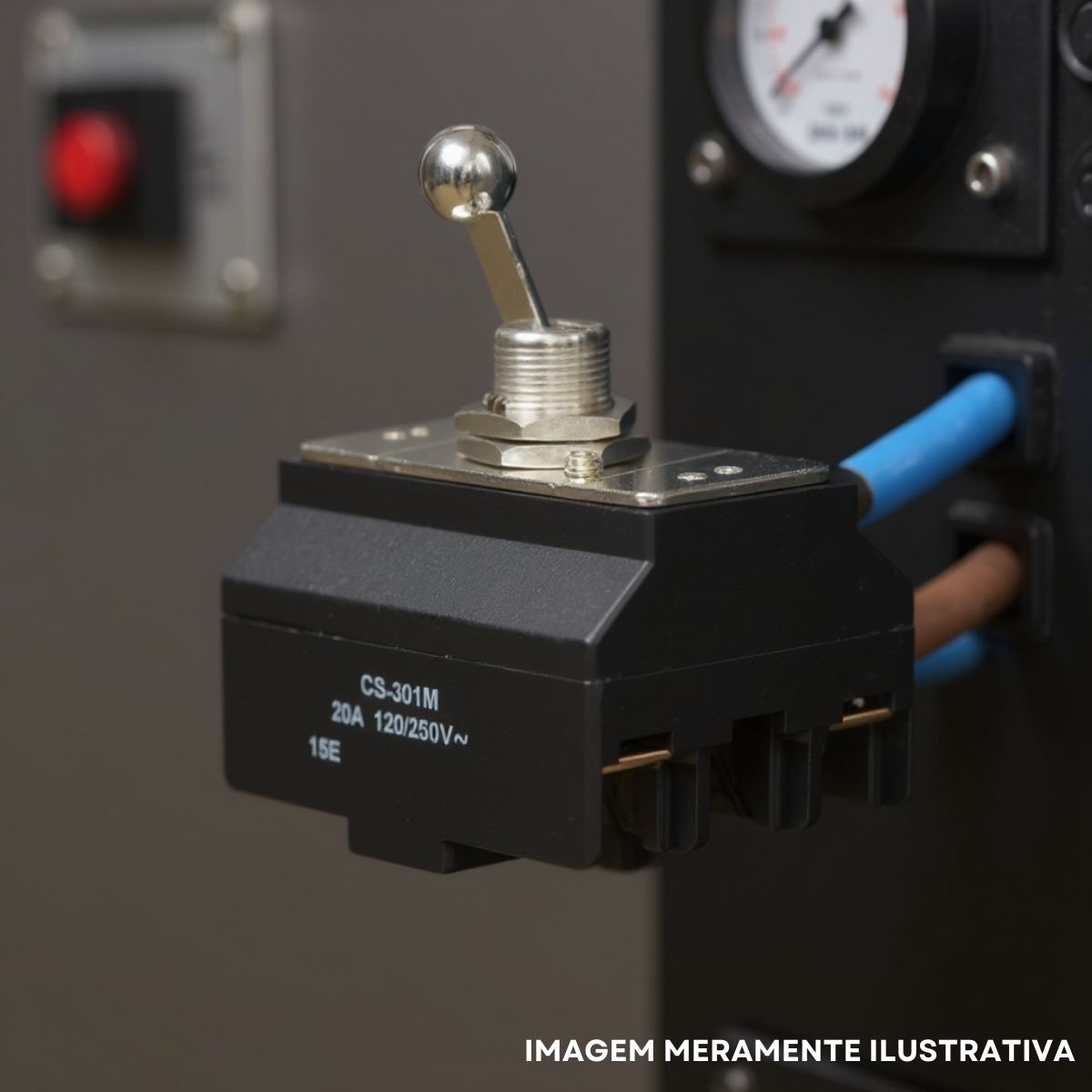 Chave Interruptor Alavanca Metálica Bipolar Liga/Desliga 20A 120V Cromada Standard Terminal Parafuso - Margirius