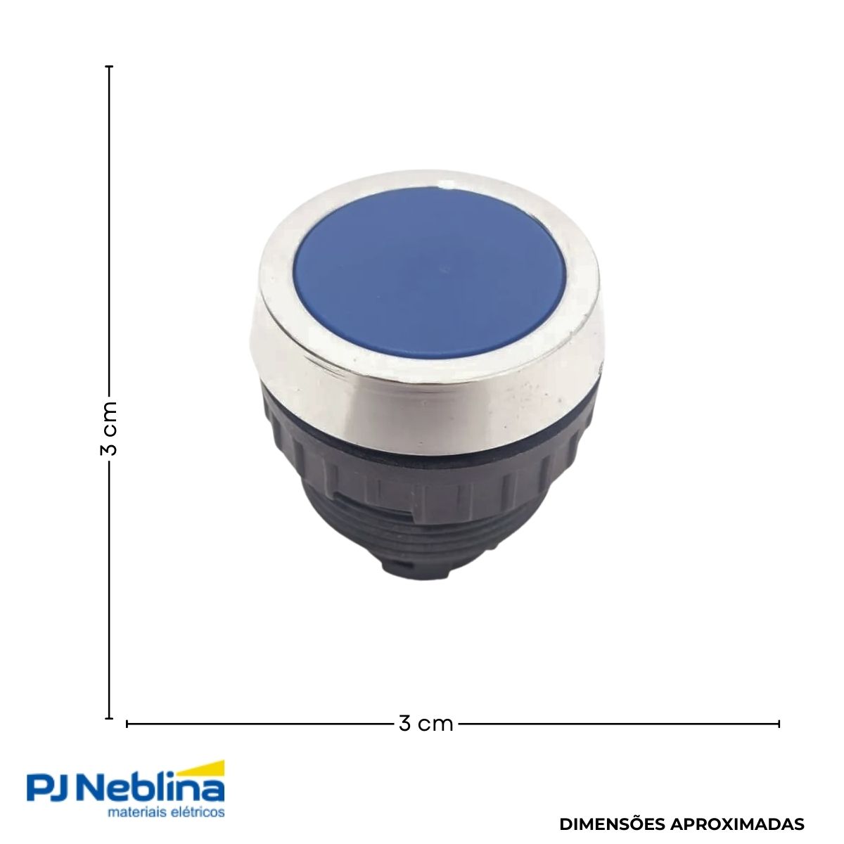 Botão Comando Pulsador Faceado Redondo 30Mm Plástico Azul - Ace Schmersal