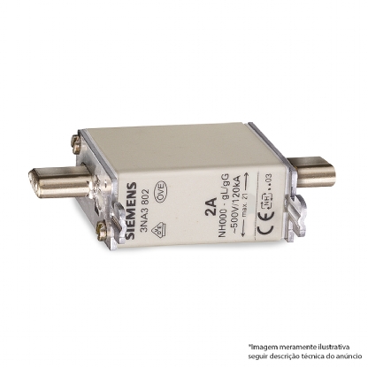 Fusível Nh Retardado T-000 50A 500Vca 120Ka 3NA3820 - Siemens