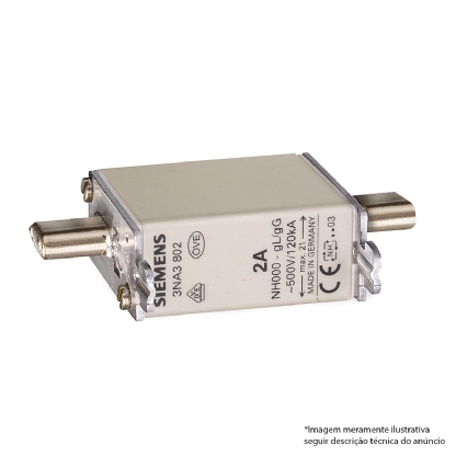 Fusível Nh Retardado T-000 40A 500Vca 120Ka 3NA3817 - Siemens