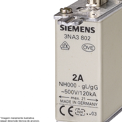 Fusível Nh Retardado T-000 32A 500Vca 120Ka 3NA3812 - Siemens