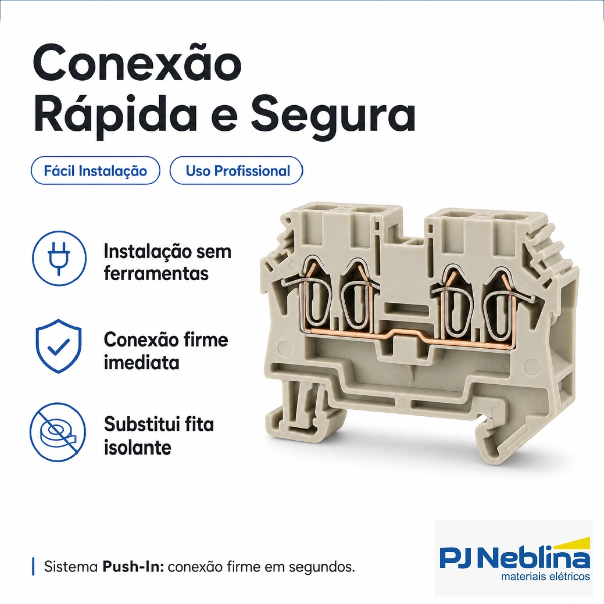 Conector Borne Passagem 4 Conexões 2,50Mm 800V Bege - Conexel