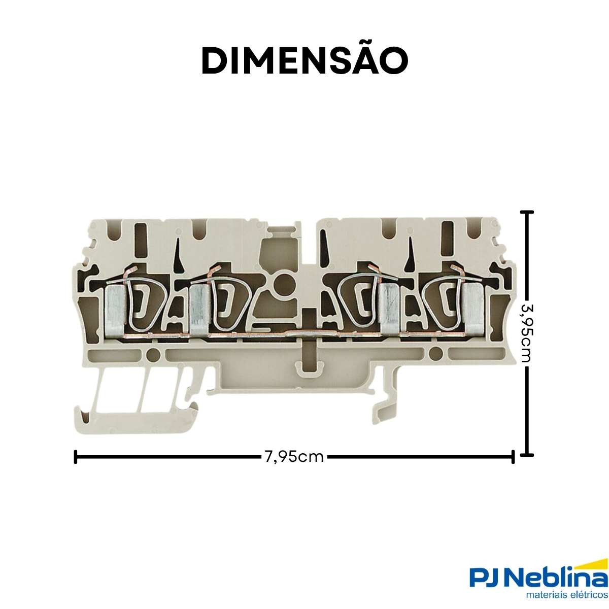 Conector Borne Passagem 4 Conexões 2,50Mm 800V Bege - Conexel