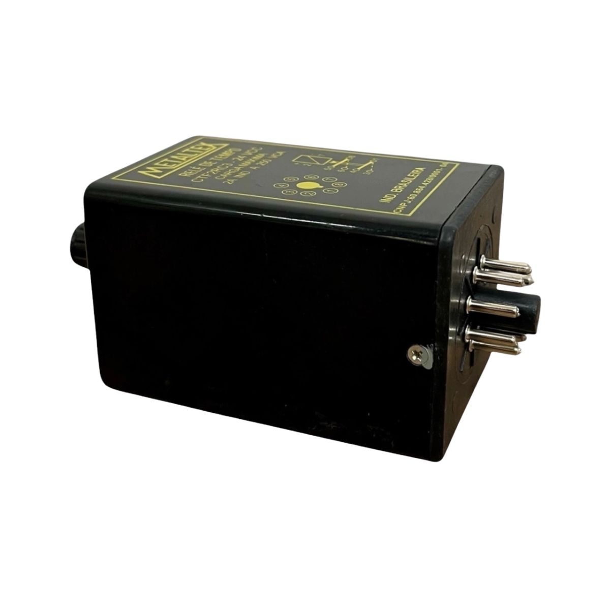 Relé Temporizador Eletrônico Retardo Energização 0-10Seg 2 Spdt (2Naf) 24Vcc - Metaltex