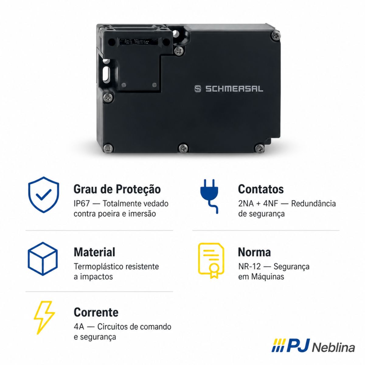 Chave Segurança Intertravamento Plástico 4A 2Na+4Nf Ip67 - Ace Schmersal