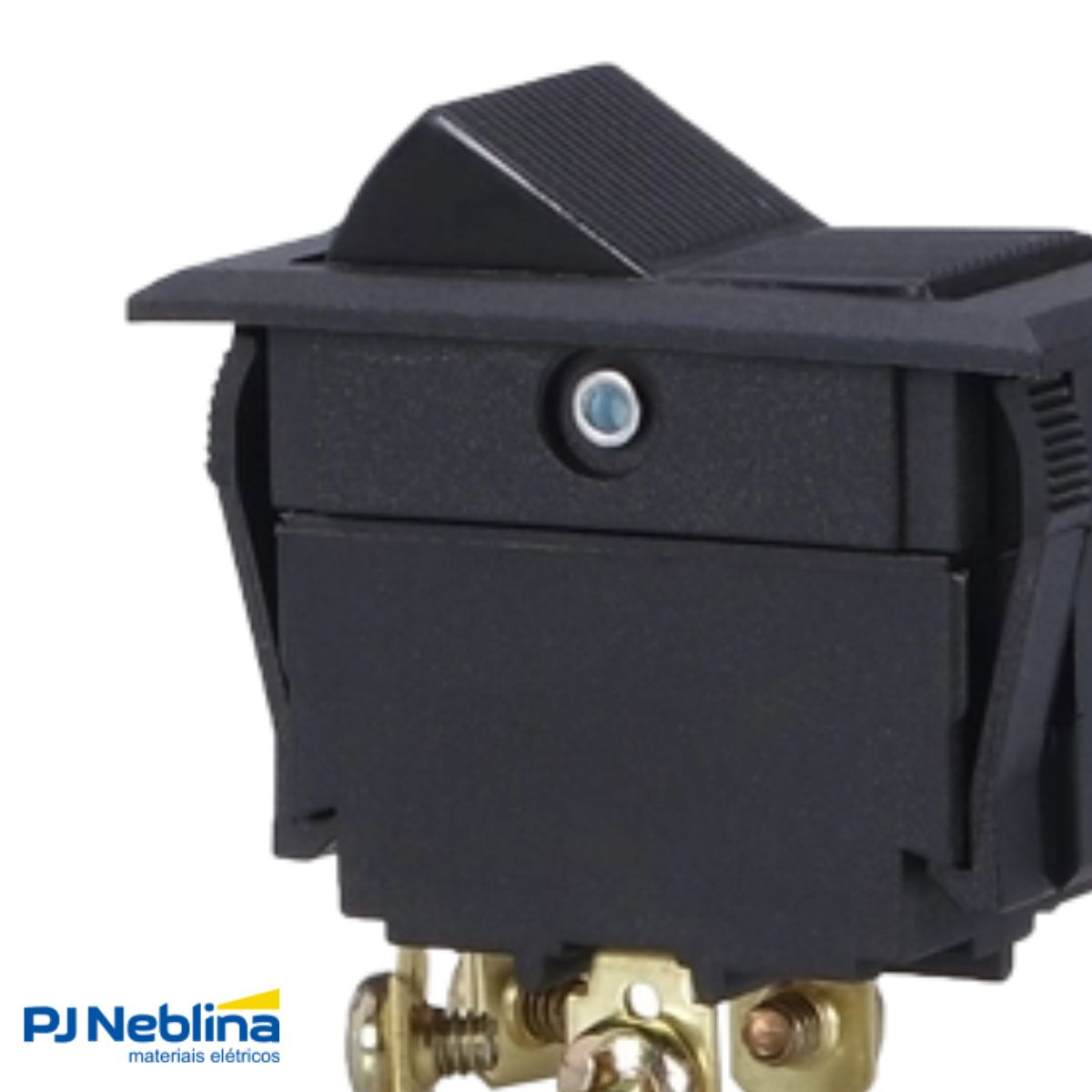 Chave Interruptor Tecla Poliamida Bipolar Liga/Desliga 15/10A 120/250V Preto Standard Terminal Parafuso - Margirius